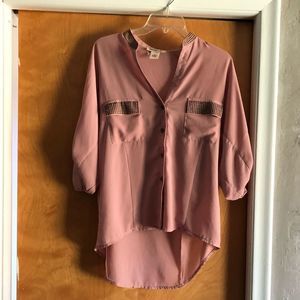 Blouse with bronze embellishment